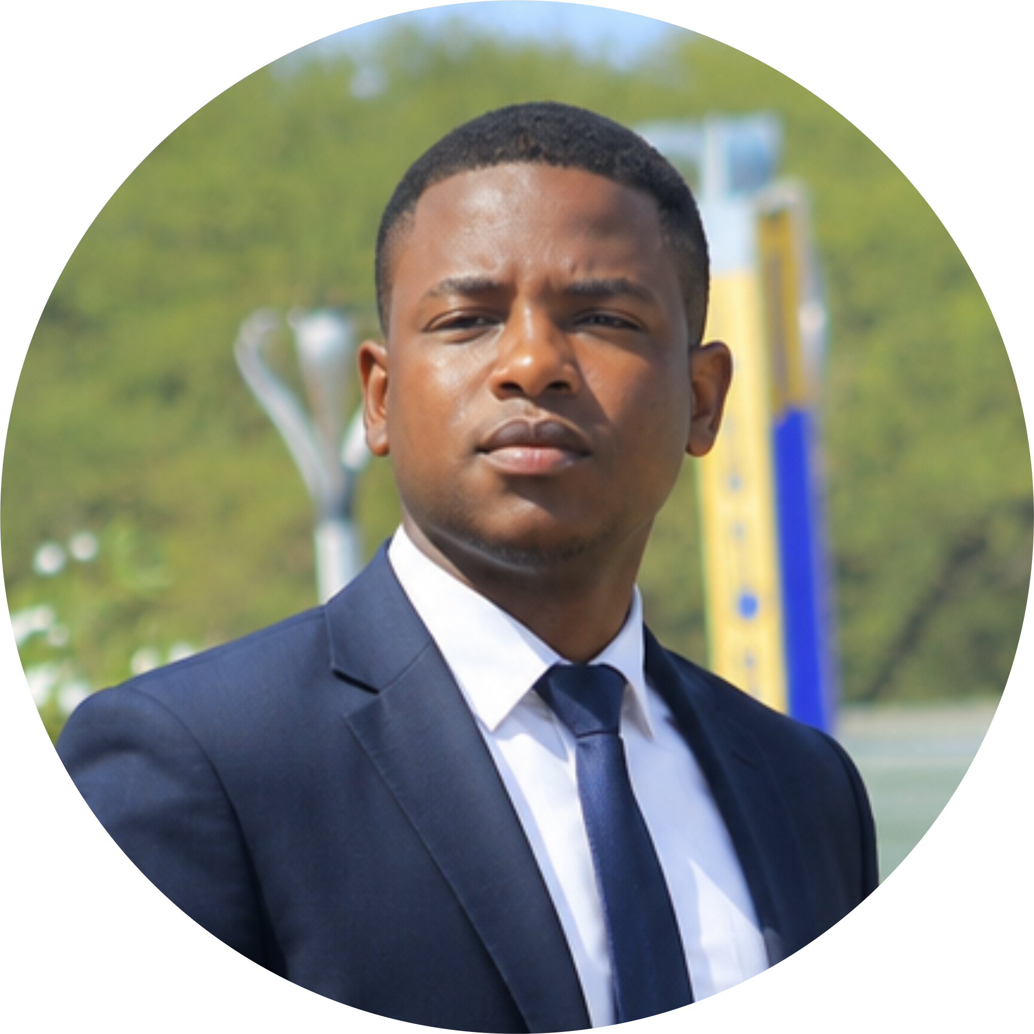 Ona Nobhula wearing a navy suit